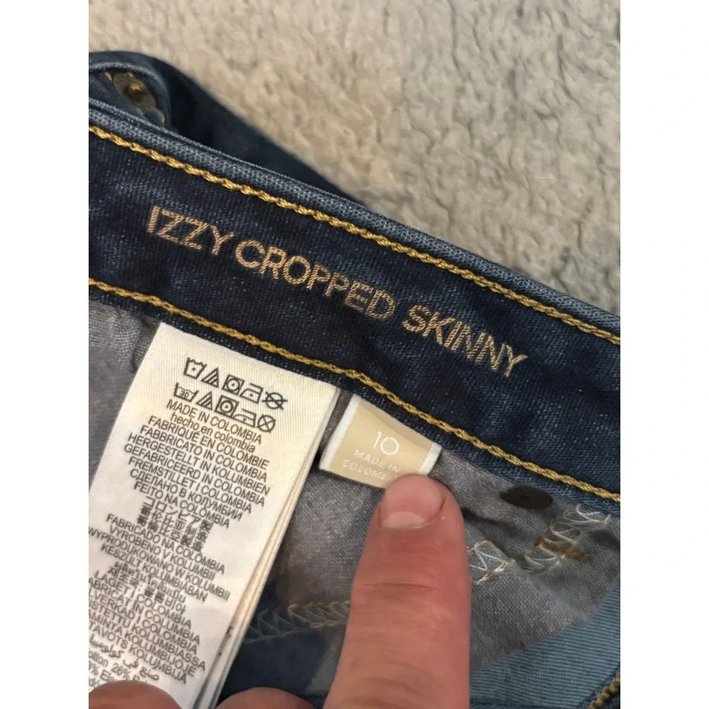 Michael Kors Izzy Cropped Skinny Jeans Dark Wash Blue Denim Womens Size 10